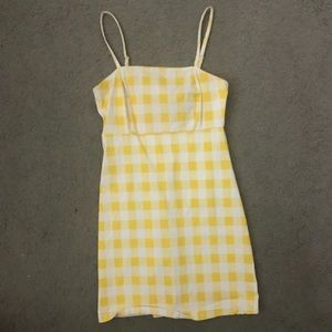 Yellow gingham dress